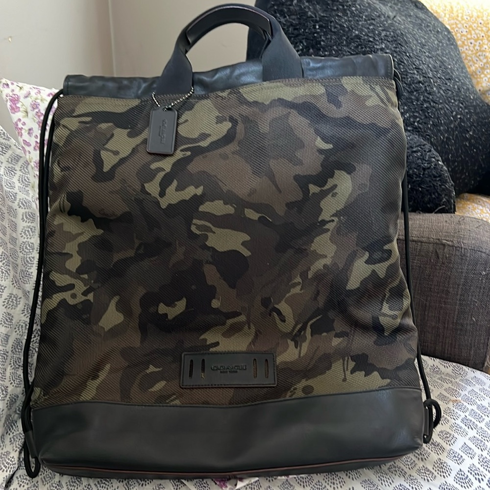 Coach terrain drawstring backpack! EUC! Camouflage!
